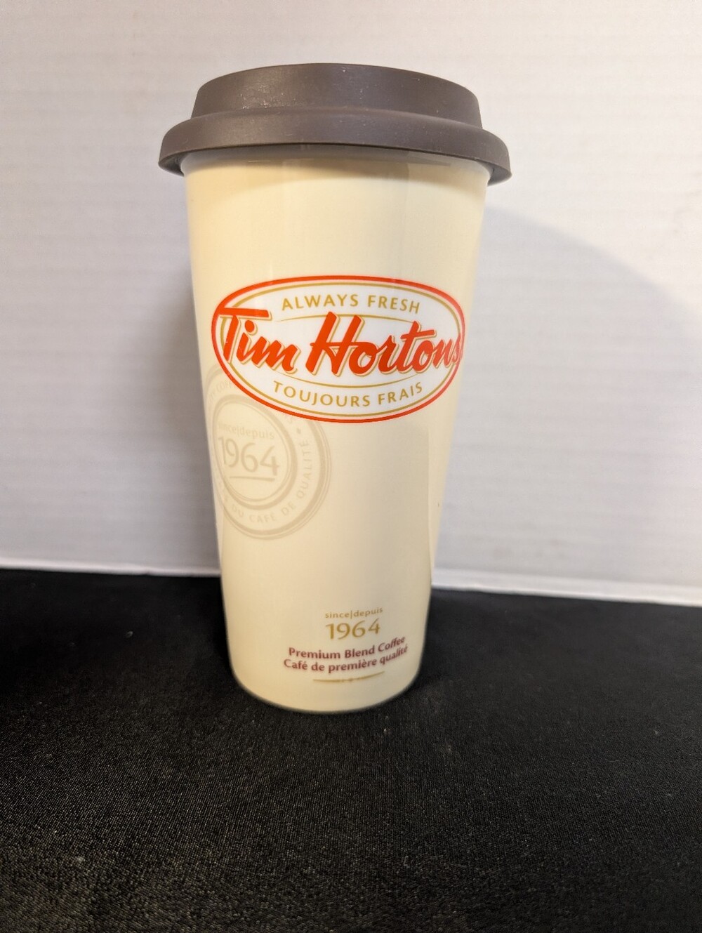 Tim Hortons 2012 Ceramic Travel Tumbler Coffee Cup